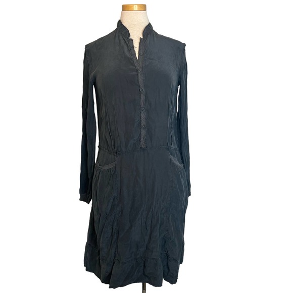 120% Silk Button Front Dress Made in Italy - Picture 1 of 8